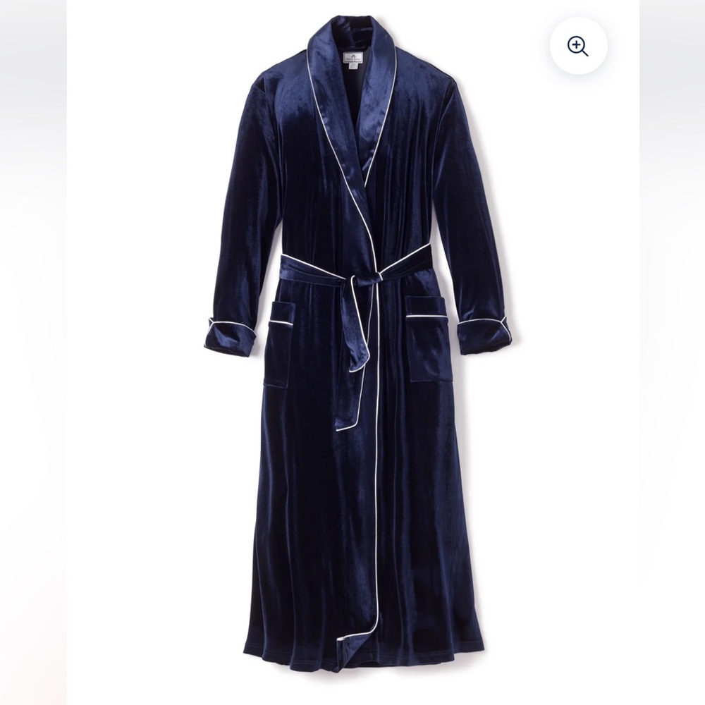 Petite Plume NEW XL Velour Robe in Navy
